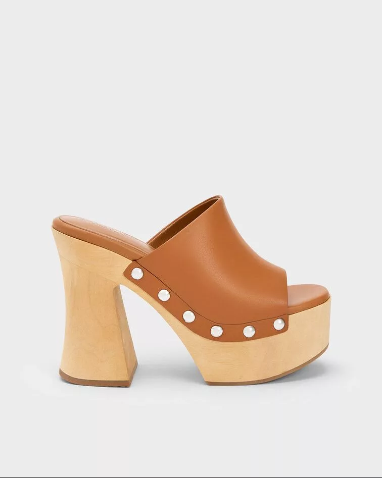 Leather Platform Clogs