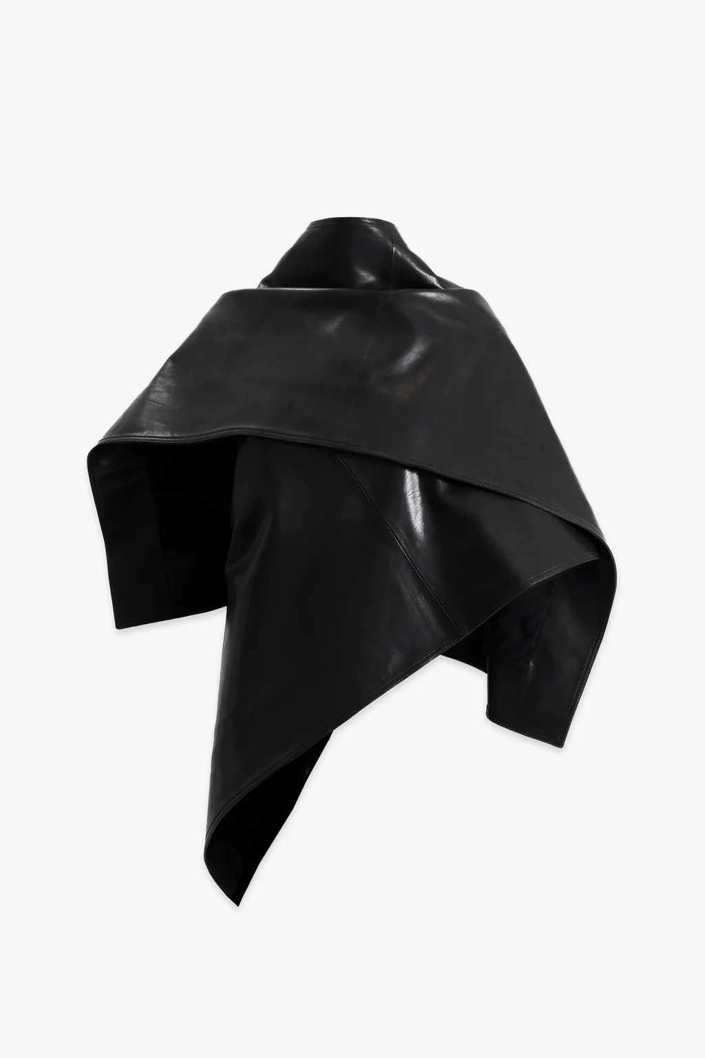 Cape écharpe cuir noir