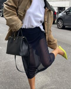 Jupe transparente noire