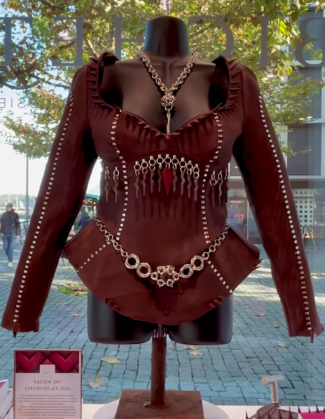 À Genève, ce corset en cuir de chocolat fait fondre les passionnés de mode et de patisserie