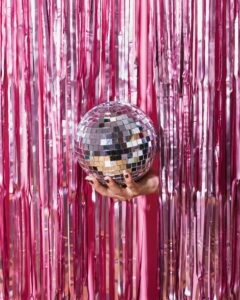 Boule de disco rose