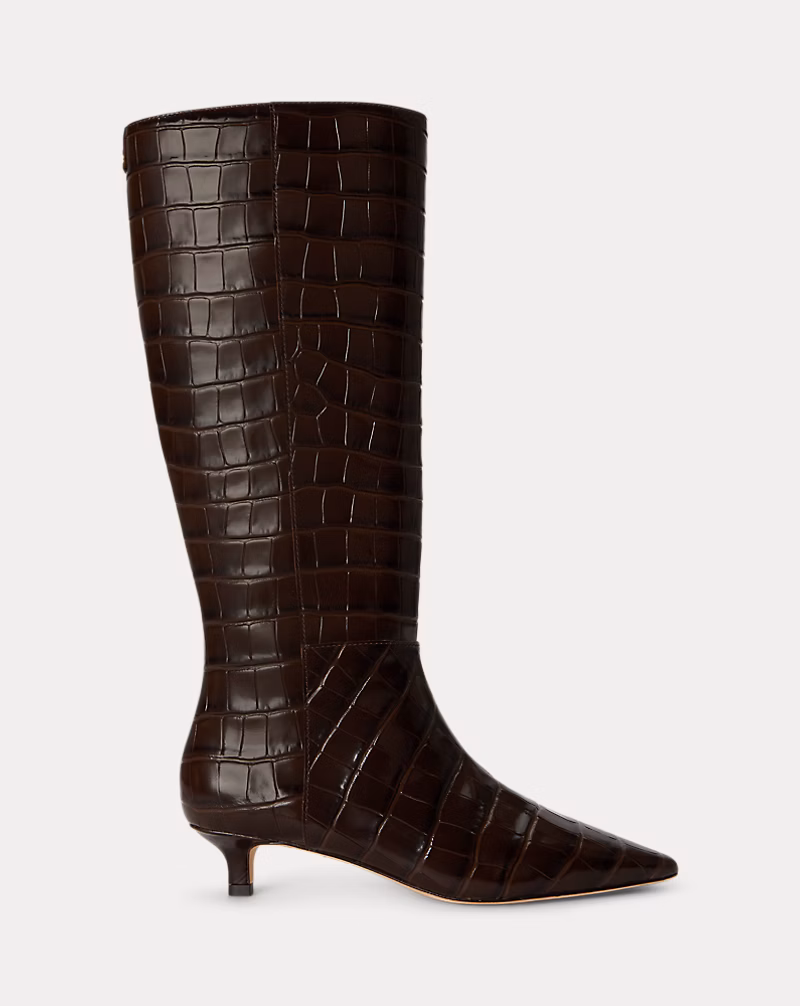 Ralph Lauren Bottes hautes à talon Francesca gaufrées